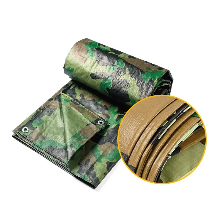 Low Price Poly Tarp Pe Material Woven Jungle Shelter Tarpaulin Camouflage Protection Tarpaulin