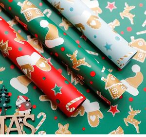 Papel de Regalo para Ramos de Flores con Diseño Navideño de 58*58cm, Papel de Envolver de Plástico Impermeable para Floristería, Novedad 2024 - Product Image 2