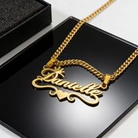 Collar Unisex Personalizado de Acero Inoxidable con Baño de Oro PVD de 18K, Colgante con Letra y Nombre, Estilo Europeo-Americano para Uso Diario