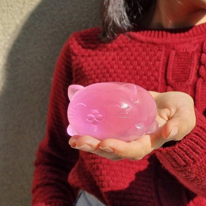 Jouet anti-stress en TPR souple à rebond lent, style guimauve chat scintillant, pour enfants et adultes, unisexe, relaxation - Product Image 1