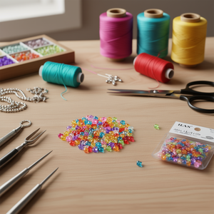 ILAN Abalorios Perline Trasparenti Multicolore a Forma di Stella 4x7mm 17g - Product Image 3