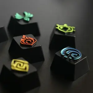 Clavier personnalisé R4 ESC avec touches en alliage d'aluminium, propriétés des éléments de la série Genshin, Pyro/Anemo/Electro/Hydro, accessoires pour clavier - Product Image 4
