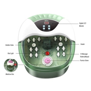 Bain de pieds massant à bulles chauffant rapide 500W, température réglable, <span class=keywords><strong>relaxant</strong></span>, avec 14 rouleaux de <span class=keywords><strong>massage</strong></span> amovibles - Product Image 4