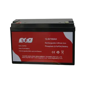 ESG Energi Surya Lifepo4 Penyimpanan 24 Volt Baterai Lithium 48V Paket Baterai Lithium 12.8V 100ah Fosfat Li Pada Baterai