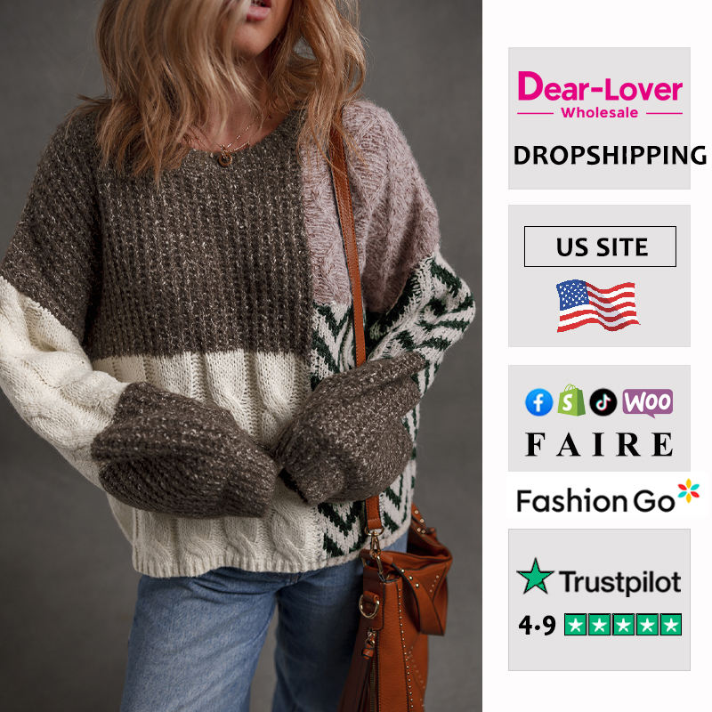 Color Block Sweaters Statement Knitwear for Women