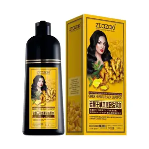 Ztazaki shampoo de ervas orgânico para 5 minutos, shampoo cinza preto de cobertura rápida com rótulo privado para uso permanente, 500ml