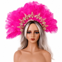 Couronne de plumes tendance pour accessoire de coiffure, idéale pour costume de showgirl de Vegas, séance photo, performance sur le podium, drag queen, et stylisation de troupe de danse