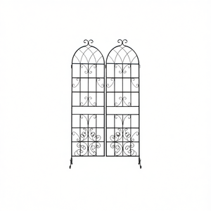 Treillis de jardin en métal 71 x 19,7 noir antirouille, support extérieur pour plantes grimpantes - Product Image 1