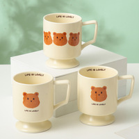[Personnalisation] Tasse à lait en porcelaine de style français, jaune laiteux, résistante aux hautes températures, compatible micro-ondes, moderne, minimaliste, motif dessin animé