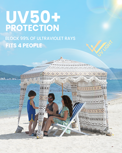 Carpa de Playa OutdoorMaster con Flecos, Protección UV UPF50+, 6'x6', Sombrilla Portátil - Product Image 3