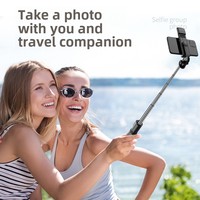 Trépied portable 3-en-1 en acier inoxydable avec télécommande sans fil, extensible et rotatif à 360° pour diffusion en direct et vlog sur téléphone Android