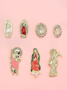 เครื่องประดับ<span class=keywords><strong>3D</strong></span> สุดหรูสำหรับตกแต่งเล็บพลอยเทียม San Judas สีชมพูชุบโลหะอัลลอยสำหรับงานฝีมืออุปกรณ์ทำเล็บแบบทำมือแบบทำมือ ZB68 - Product Image 4