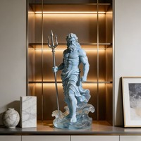 Statue en résine de Neptune et de Poséidon, taille personnalisable, pour bureau, maison, décoration intérieure et extérieure, grand format, jardin, forme carrée