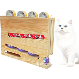 Wooden pet food can rack, solid wood pet food storage rack, wooden can storage rack, <b>desktop</b> can stand - Product Image 5