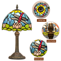 Lampe de table en verre mosaïque turque marocaine de style méditerranéen en forme de dôme, lampe de bureau rétro en forme de perroquet