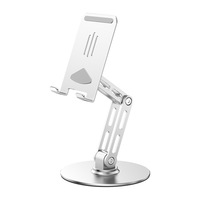 Support de téléphone rotatif à 360 degrés réglable en métal, pliable, universel, pour smartphones et tablettes