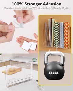 Organizador de Pajitas de Acrílico Grande para Puerta de Armario, Dispensador de Almacenamiento de Pajitas que Ahorra Espacio para Puertas de Armario o Encimeras - Product Image 5