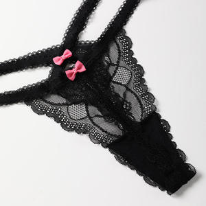 Da <span class=keywords><strong>donna</strong></span> con lacci Plus Size mutandine tinta unita Sexy con fiocco traspirante <span class=keywords><strong>perizoma</strong></span> da <span class=keywords><strong>donna</strong></span> - Product Image 4