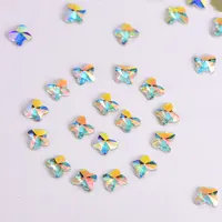 Оптовая продажа, высококачественные кристаллы AB в форме бабочки, стразы K9 без горячей фиксации, необычные украшения для дизайна ногтей