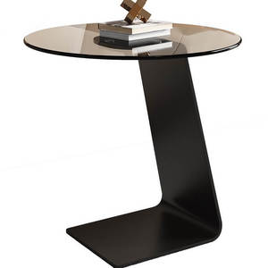 Entrega rápida, muebles modernos y duraderos para el hogar, parte superior de vidrio templado, marco de Metal negro decorativo, mesas laterales/de centro - Product Image 6
