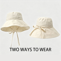 Chapeau Bob Uni à Large Bord avec Cordon de Serrage, Coupe-Vent, Pliable, Protection Solaire Extérieure, Casquette de Pêcheur, Vente en Gros, Logo Personnalisé