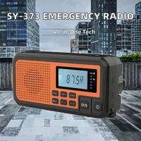 Radio d'urgence alimentée par batterie SY-373 rechargeable par USB 4000-5000mAh 0-5W, lampe torche LED, AM/FM/SW, survie en plein air