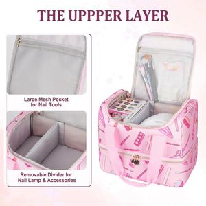 Free Sample Travel <b>Makeup</b> Bag with 4 Inner Removable Pouches, Portable Extra Large Cosmetic <b>Case</b> Multiple Storage - Product Image 6