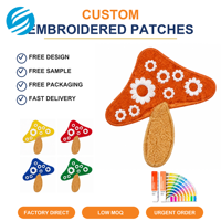 Patch brodé floral personnalisé, prix usine, faible MOQ, motif nature, badges thermocollants pour vêtements, sacs, DIY