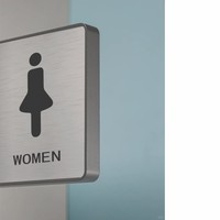 Autocollant mural personnalisé WC plaque d'indication acrylique salle de bain signe porte numéro femmes hommes toilettes signes toilettes