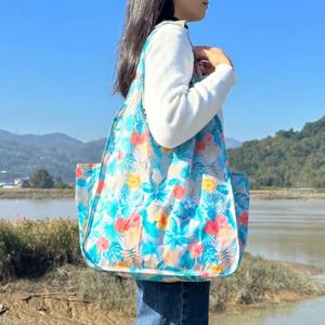 Sac fourre-tout extensible robuste, grand format, réutilisable, en polyester 210D, avec poche, pour les courses - Product Image 3