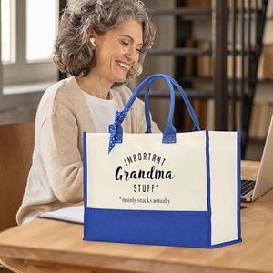 กระเป๋าผ้าแคนวาสขนาดใหญ่แบบออร์แกนิค  รักษ์โลก  รีไซเคิล  ใช้ซ้ำได้  พิมพ์โลโก้ตามสั่ง สำหรับใช้ในชีวิตประจำวันหรือเป็นของขวัญ - Product Image 3