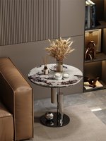 Table console moderne en marbre de style italien avec étagère amovible, plateau en pierre naturelle de haute qualité, meubles de salon de luxe