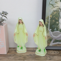 Statue de la Vierge Marie Lumineuse de 15 cm, Sculpture Catholique en Plastique Luminescente de Sainte Marie