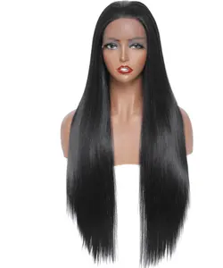 30 Inches long Black Color Japanese Heat Resistant Hair Fiber Wigs Synthetic Hair Synthetic Hair Wigs