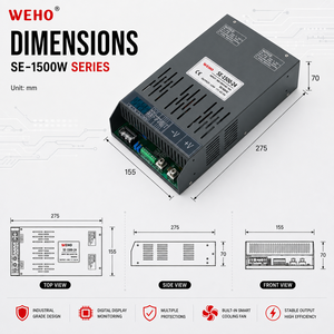 Fuente de Alimentación CC Ajustable SE-1500 de 1500W 100A CC/CV con Arranque Rápido de 30ms para Equipos Industriales, Carga de Baterías y Automatización de Laboratorio - Product Image 5