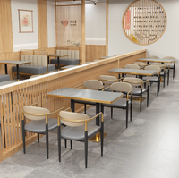 Ensemble de salle à manger au design moderne haut de gamme pour restaurant occidental Table en pierre de luxe avec cadre en métal doré Chaises en cuir de haute qualité