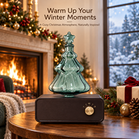 Diffuseur d'huiles essentielles sans eau en verre haut de gamme Noël 2026 – Cadeau de fêtes, aromathérapie, air froid, silencieux, éclairage LED artistique