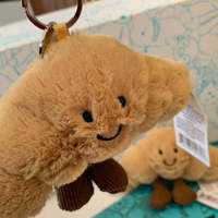 Porte-clés Croissant Sencai, Breloque de Sac, Jouet en Peluche, Pains en Peluche, Porte-clés Croissant
