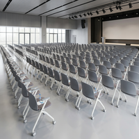 Chaise de conférence et de formation pliable contemporaine à cadre métallique, conforme aux normes ANSI/BIFMA