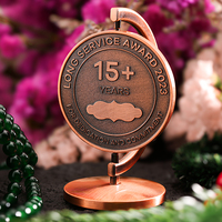 Personnaliser Bronze Antique Spinning Embossé Médaillon Anniversaire Logo 3D Métal Trophée Plaque Fabricant