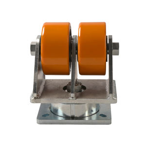 2025 NEU Herstellung Super Heavy Duty Dual <span class=keywords><strong>Caster</strong></span> Wheel 6 Zoll PU Gelb Industrie rolle 3000kg Tragfähigkeit OEM unterstützt - Product Image 2