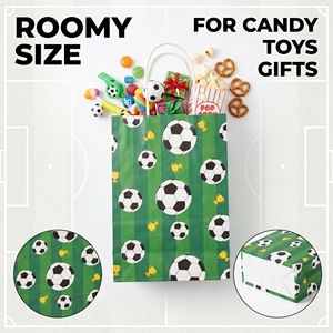 623174 Bolsas de Regalo de Papel con Diseño de Fútbol, Bolsas de Regalo con Asas para Fiestas Infantiles, Cumpleaños, Celebraciones Deportivas - Product Image 5