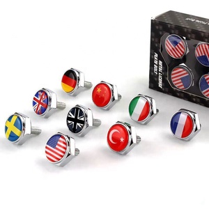 Viti con logo per <span class=keywords><strong>targa</strong></span> <span class=keywords><strong>auto</strong></span> in alluminio cromato da 4 pezzi vite per <span class=keywords><strong>targa</strong></span> con LOGO personalizzato - Product Image 2