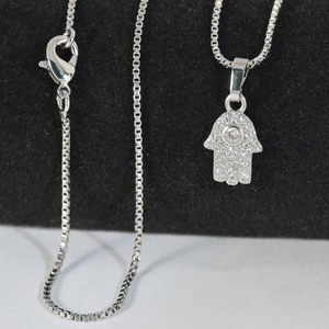 <span class=keywords><strong>Collana</strong></span> Etnica Boho Personalizzata <span class=keywords><strong>con</strong></span> <span class=keywords><strong>Mano</strong></span> <span class=keywords><strong>di</strong></span> <span class=keywords><strong>Fatima</strong></span> e Occhio del Diavolo, Ciondolo Amuleto <span class=keywords><strong>con</strong></span> Zirconi, Placcato Oro e Argento per Donne - Product Image 5