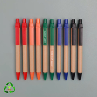 X1227-2 Pulpen Ramah Lingkungan Grosir Logo Kustom Tabung Kertas Alat Tulis Sekolah & Hadiah Pulpen Promosi