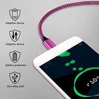 Cable de Carga USB C de Nailon para Teléfono, Compatible con Samsung Galaxy S26 Ultra S25 S24 S23 S21 S10 A17 A16 A55 A56 A57 5G