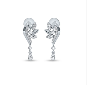 Boucles d'oreilles en pierre fantaisie étincelante conçues avec une touche moderne pour compléter les looks de la mode de jour en nuit de l'Inde - Product Image 2