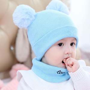 K031 Kids Solid Stripe <b>Hat</b> and <b>Scarf</b> Unisex Winter Warm Child Beanie 100% Polyester Usa Mairun - Product Image 3