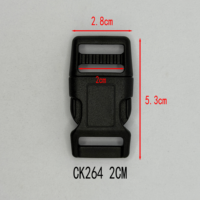 Collier pour chien et chat en plastique imperméable et résistant de 20 mm, avec boucle latérale réglable et incurvée
