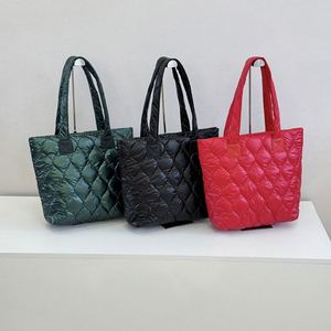 Customize Fashion Women Quilted Puffer Tote Custom Lightweight Padded <b>Puff</b> Shopping <b>Bag</b> Cheaper Giveaway Handbag - Product Image 2